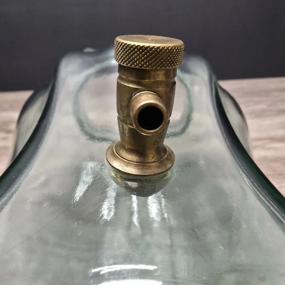 Antique Glass Pitcher Dispenser W/Brass Spout - 15